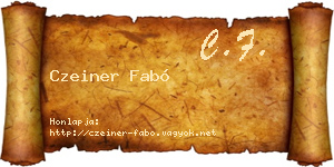 Czeiner Fabó névjegykártya